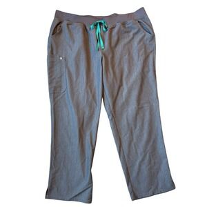 FIGS Technical Collection Scrub‎ Pants Women's 4XL T Grey Drawstring Cargo